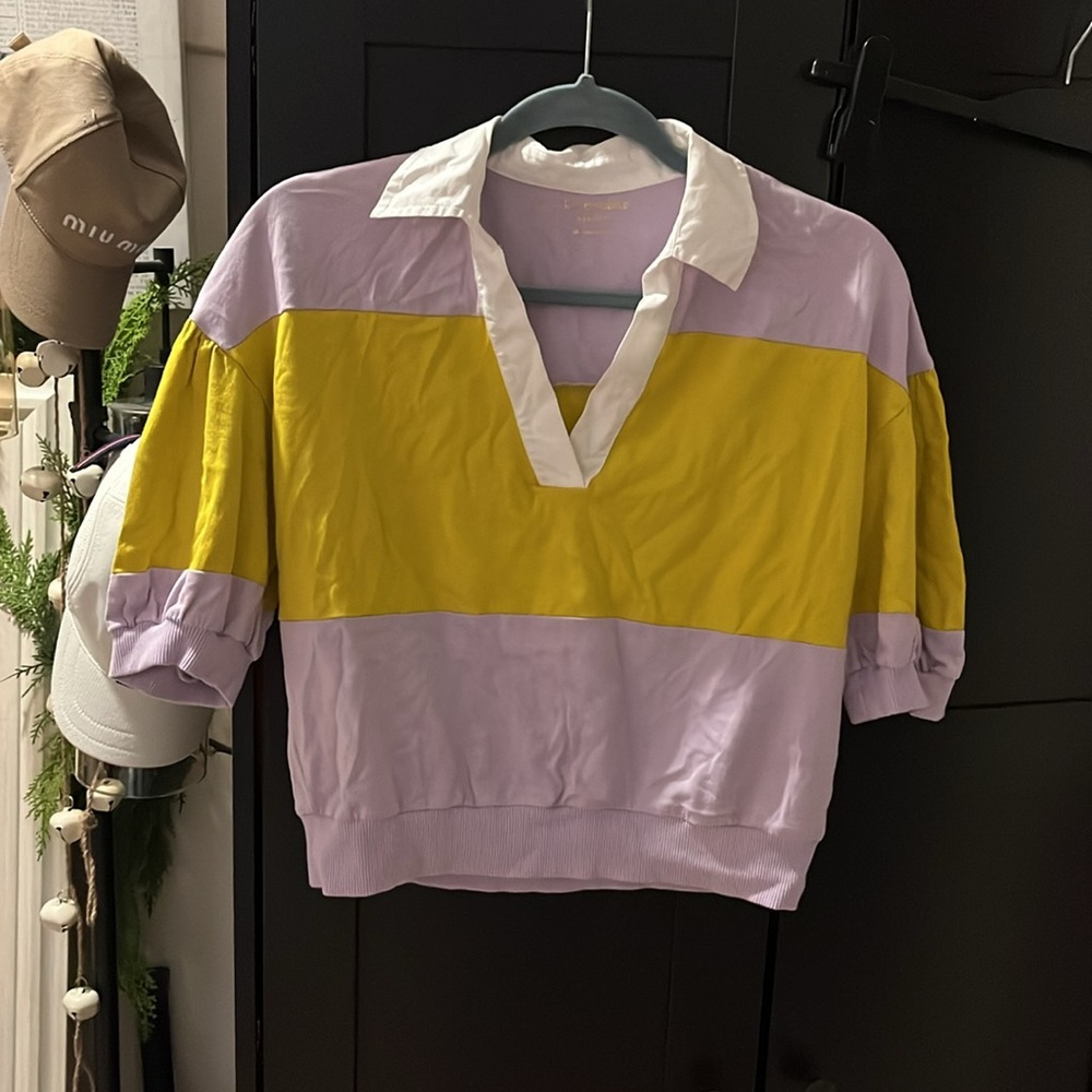 Kate Spade rugby-style cropped short sleeve top